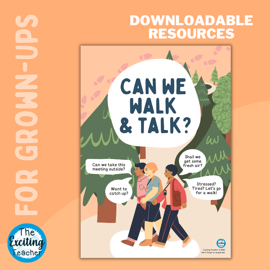 Staff Wellbeing Can we talk and talk Poster by Exciting Teacher