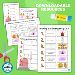 Making an Emergency Call Sequencing Cut and Stick Activity by Exciting Teacher