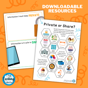 Private or Public Personal Information Sorting Worksheet Internet Safety for Children by Exciting Teacher