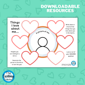 Things I Love About Me Worksheet for Self-Esteem and Confidence by Exciting Teacher