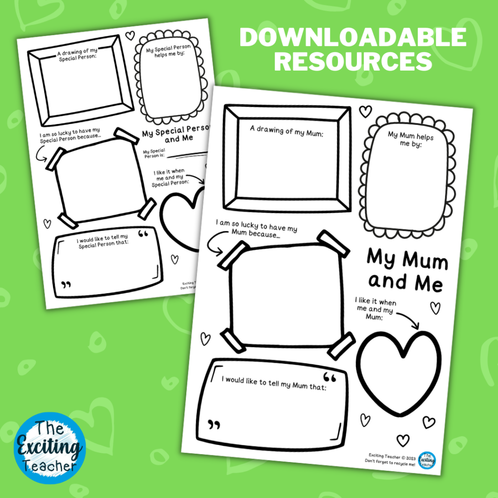 My Mum and Me Mothers Day Activity for Children by Exciting Teacher