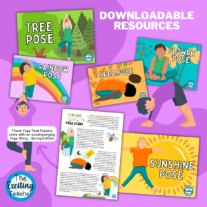 Spring Yoga Poses Posters for Children by Exciting Teacher