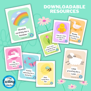 Spring-themed Brain Break Movement Break Cards by Exciting Teacher