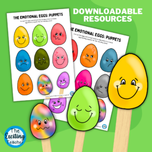The Emotional Eggs Puppets for Role Play Small World Areas EYFS KS1 by Exciting Teacher