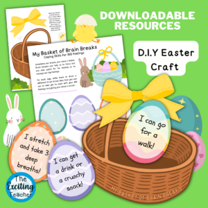 My Basket of Brain Breaks Spring Easter Themed Activity for Children Coping Skills by Exciting Teacher