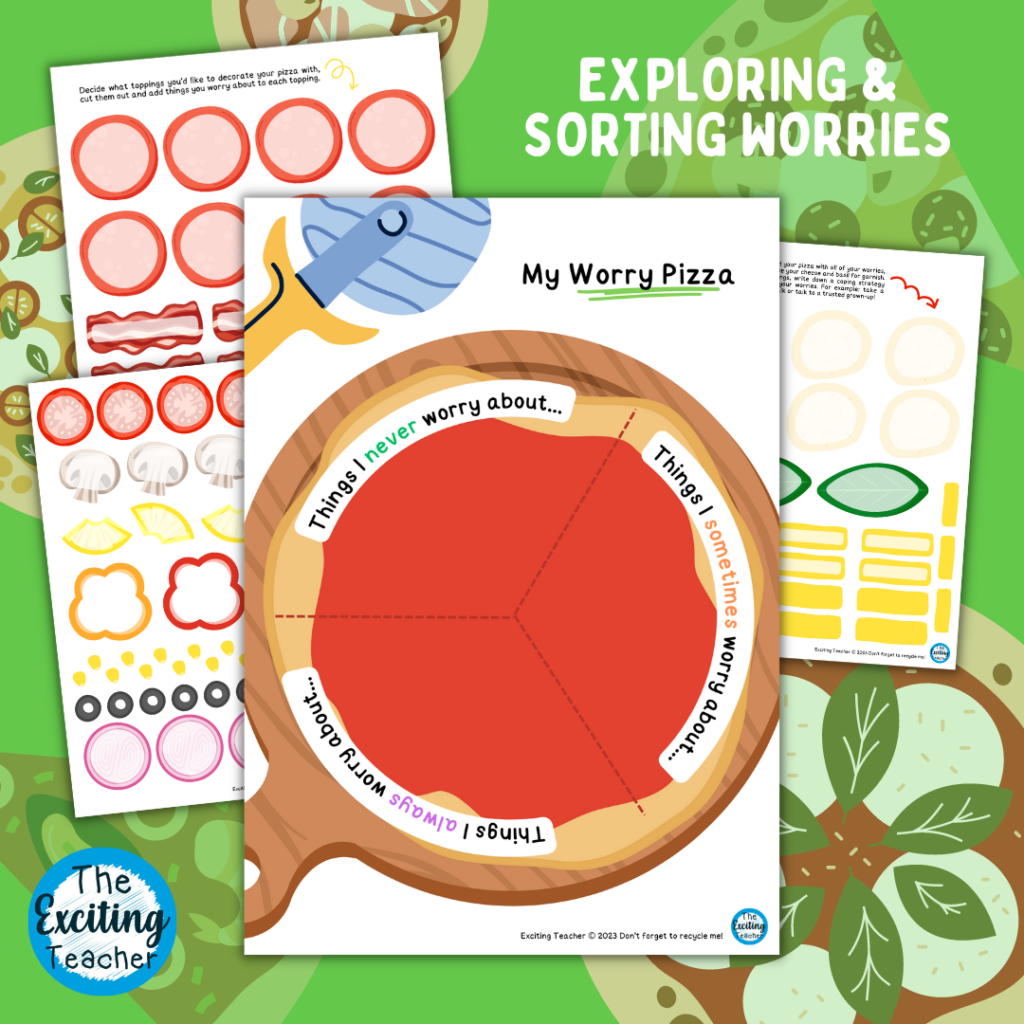 My Worry Pizza Sorting Worries Activity for Children by Exciting Teacher