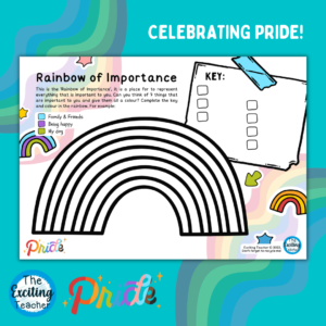 Rainbow of Importance Pride Activity for Children by Exciting Teacher