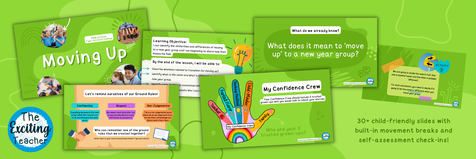 Year 1 to 5 KS1 KS2 All About Feelings Lesson 1 Transition Moving Up - Exciting Teacher PSHE Curriculum Slideshow