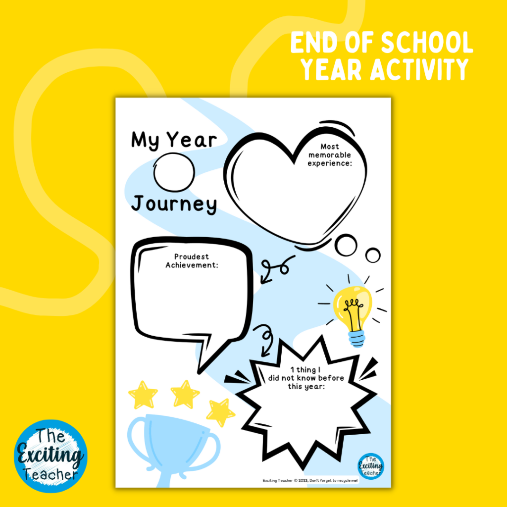 My Year Journey Positive Pathway to Success Worksheet for Children by Exciting Teacher