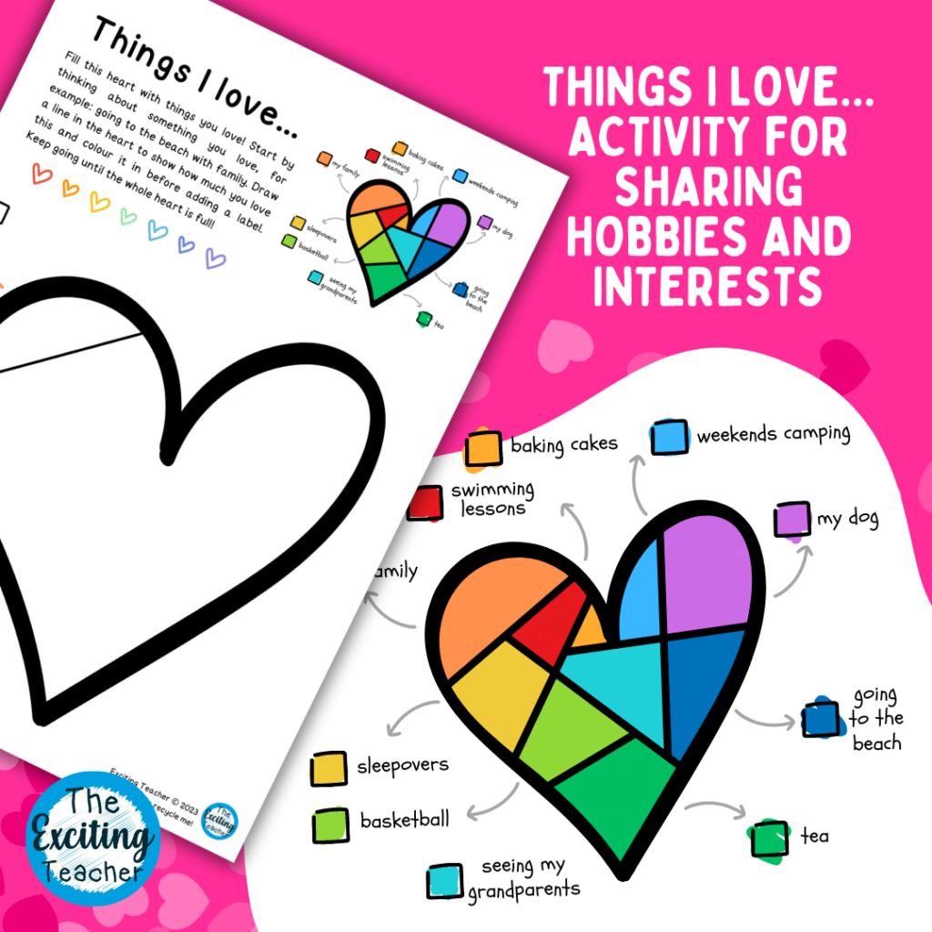 Things I Love - Gratitude Activity for Children by Exciting Teacher
