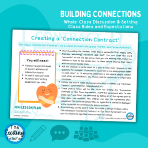 Mini Lesson Plan Creating a Connection Contract or Team Agreement Class Rules Activity by Exciting Teacher PSHE Curriculum 2023