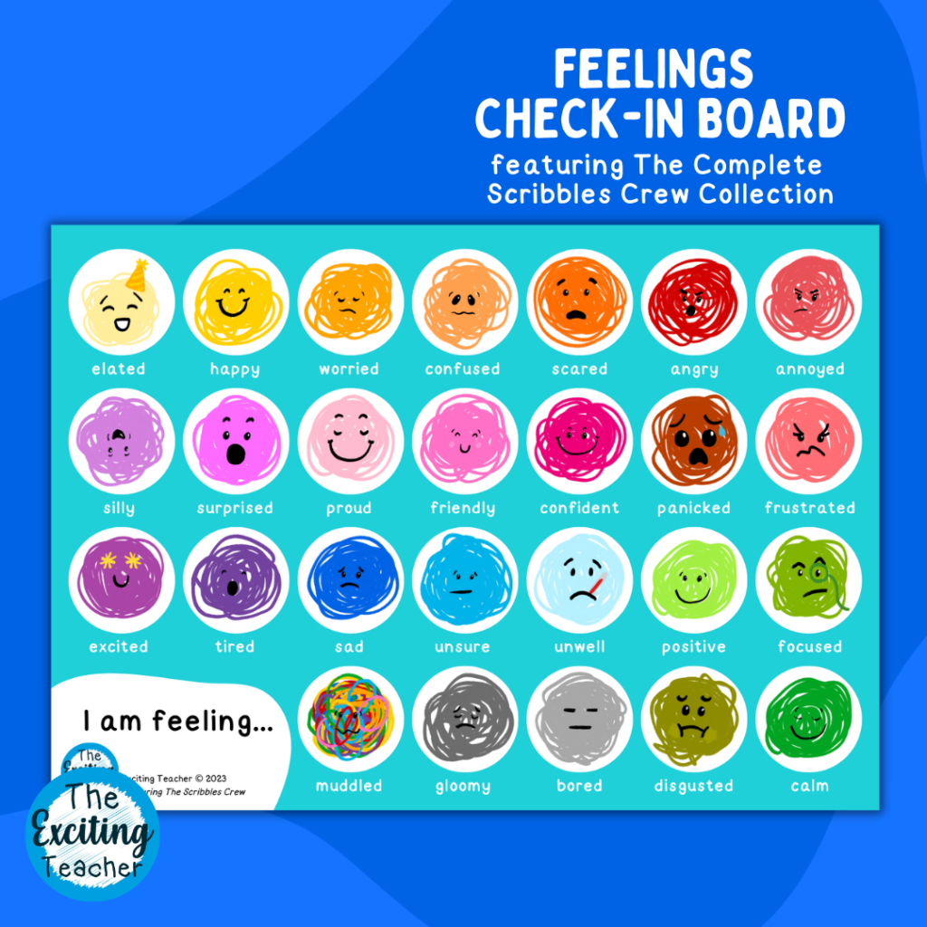 The Scribbles Crew Master Feelings Check-In Board by Exciting Teacher