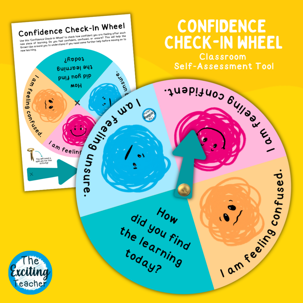 Confidence Check-In Wheel Teacher Peer Self Assessment Tool for Feedback by Exciting Teacher
