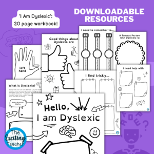 I Am Dyslexic Workbook by Exciting Teacher