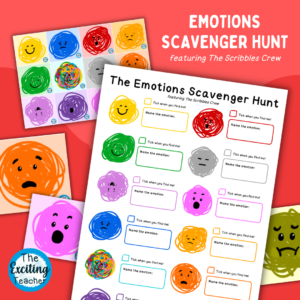 The Scribbles Crew Emotions Feelings Scavenger Hunt by Exciting Teacher
