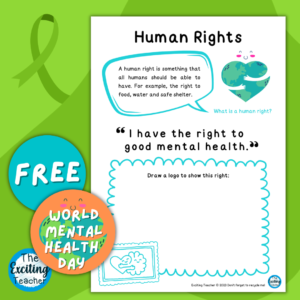 I have the right to good mental health Human Rights Logo Design Sheet by Exciting Teacher