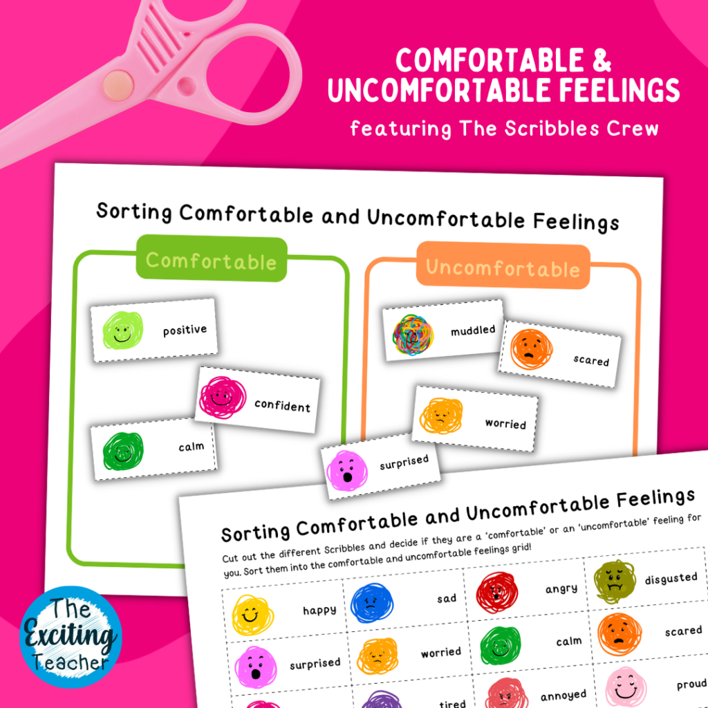 Sorting Comfortable and Uncomfortable Emotions Featuring The Scribbles Crew by Exciting Teacher