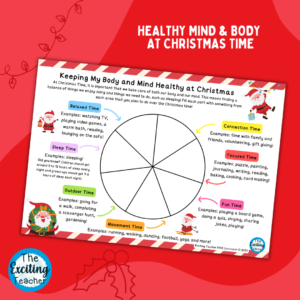 Keeping My Body and Mind Healthy at Christmas Activity for Children and Grown=Ups by Exciting Teacher
