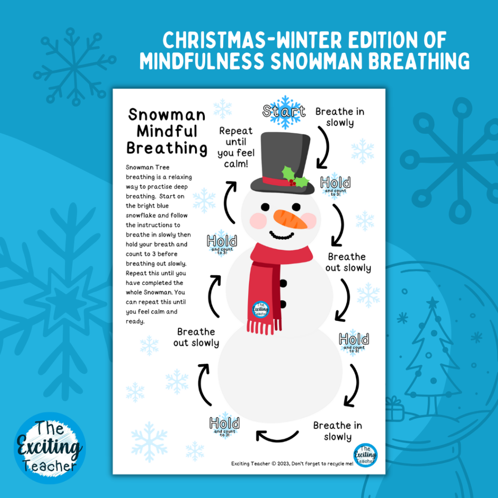 Snowman Mindful Breathing for Children by Exciting Teacher
