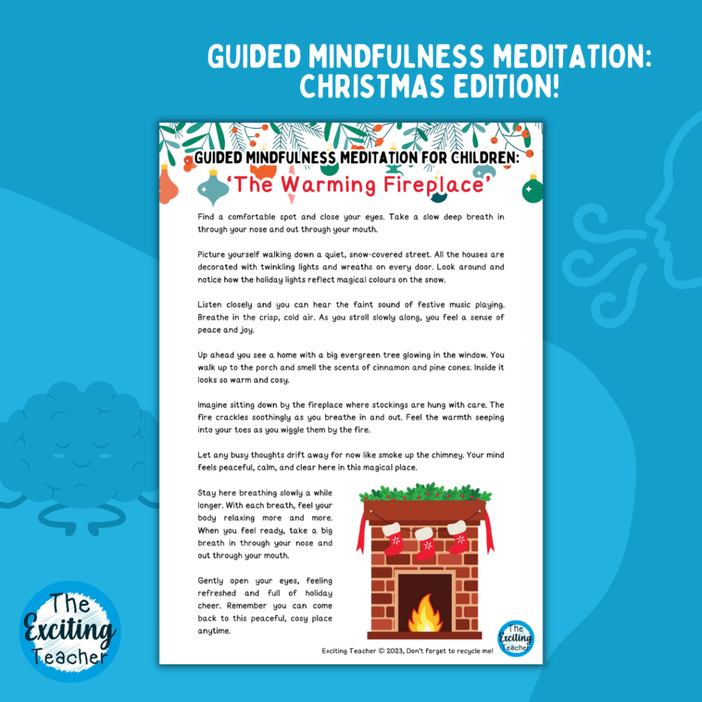 The Warming Fireplace Guided Mindfulness Meditation for Children Christmas Editions by Exciting Teacher