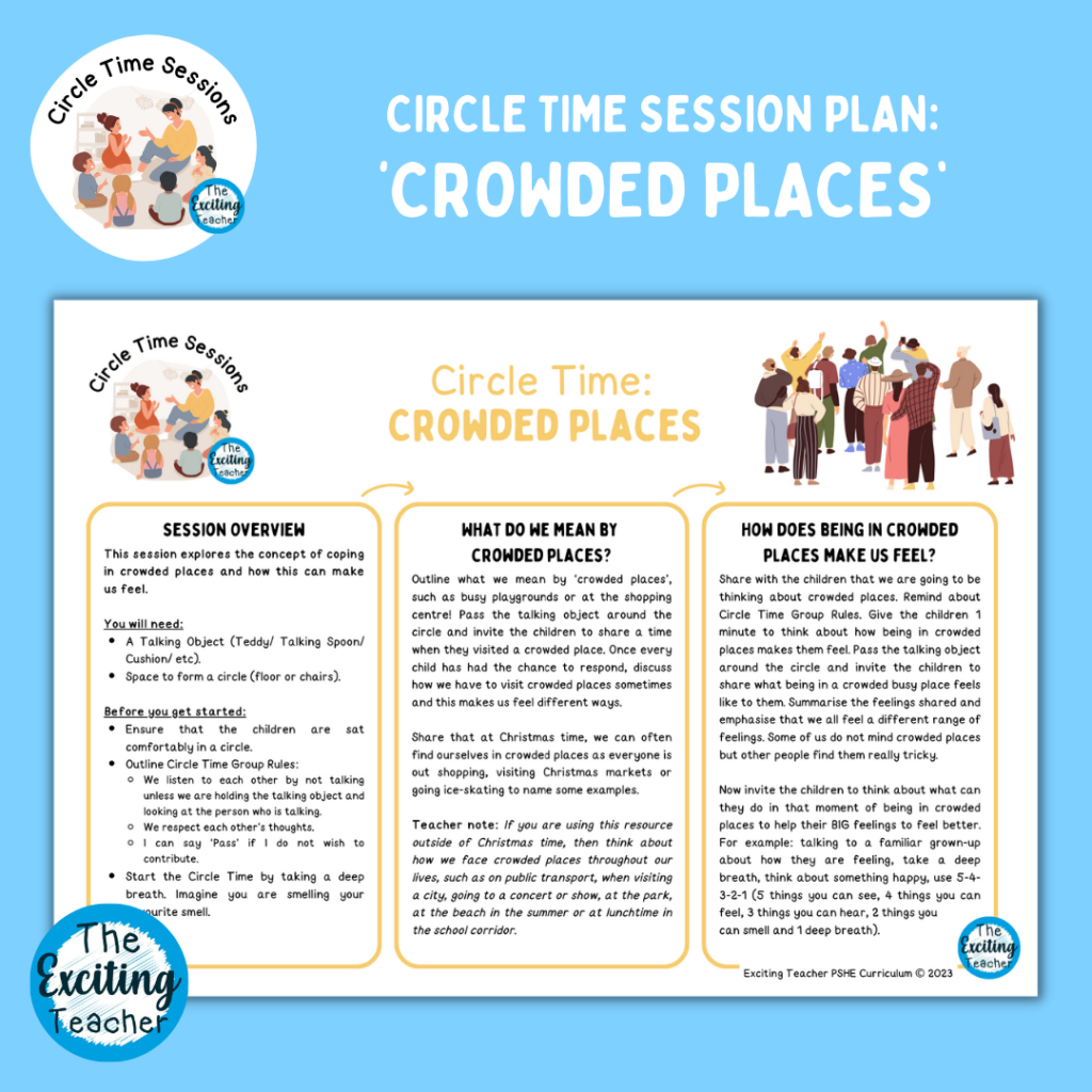 Crowded Places Circle Time Sessions Plans Christmas Edition by Exciting Teacher