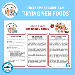 Trying New Foods Circle Time Sessions Plans Christmas Edition by Exciting Teacher