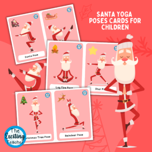 Santa Christmas Yoga Cards for Children by Exciting Teacher