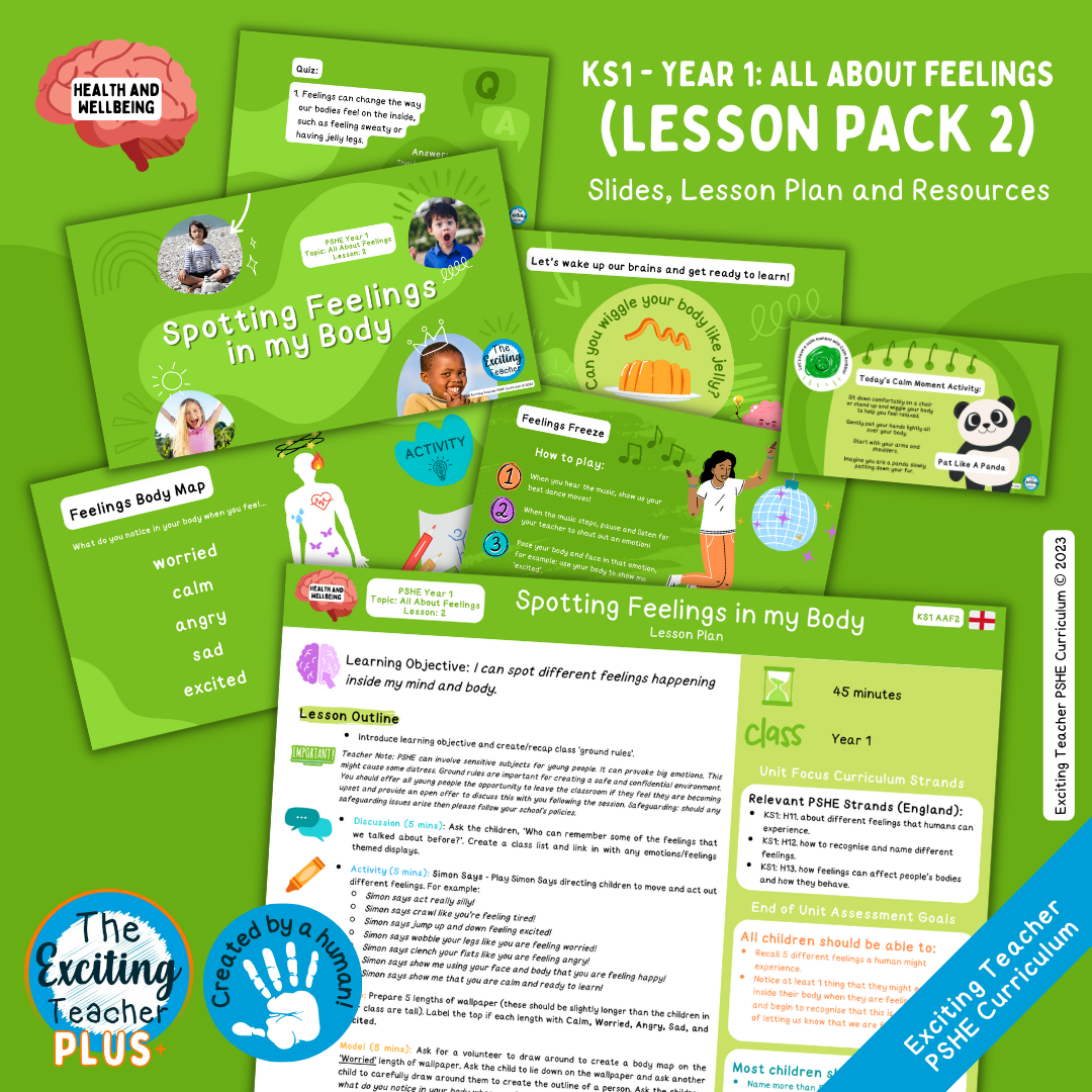 KS1 - Year 1: All About Feelings 'Spotting Feelings in my Body' (Lesson 2)