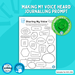 Let's Journal Sharing My Voice Prompt Sheet for Children by Exciting Teacher