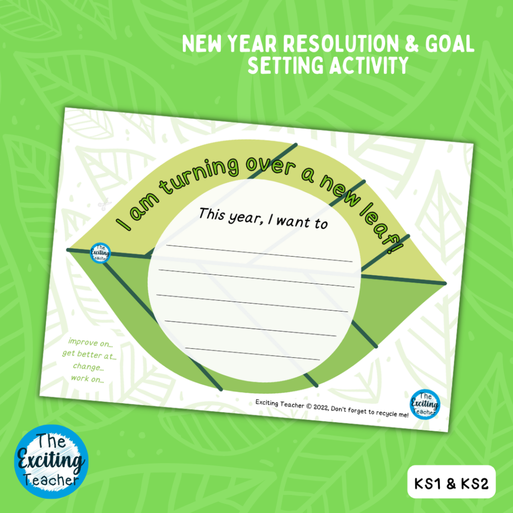Turning over a New Leaf New Years Resolution Activity for Children by Exciting Teacher
