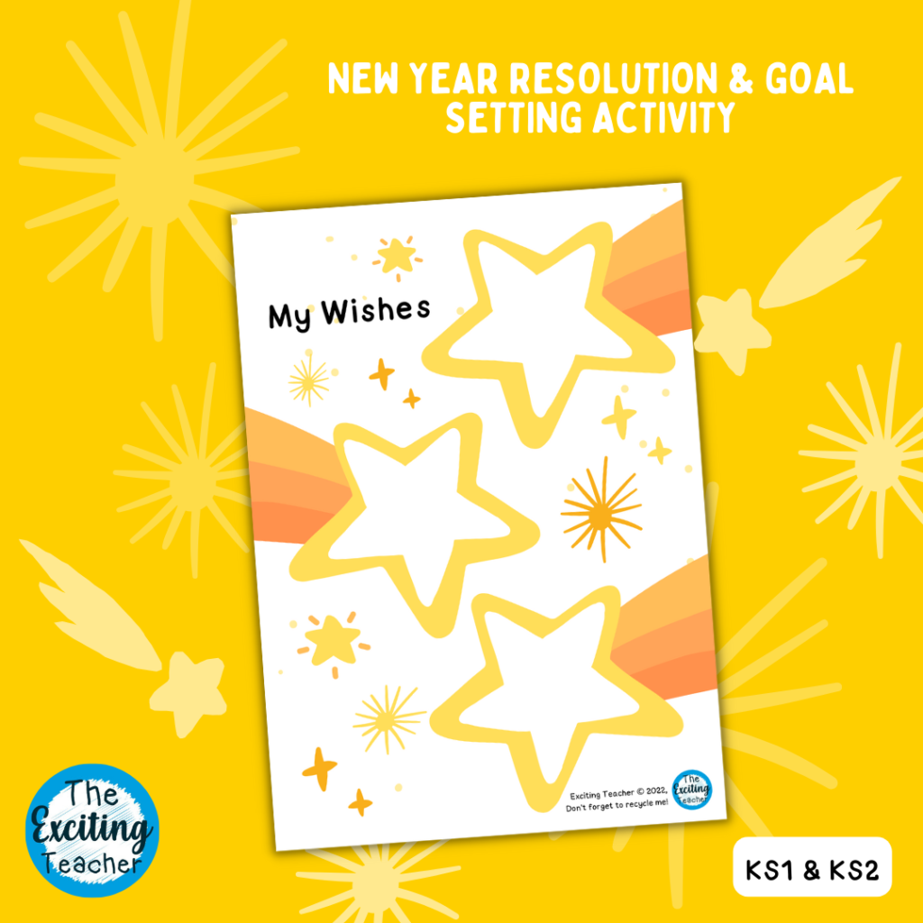 My Wishes and Hopes Goals Worksheet for Children and Young People by Exciting Teacher