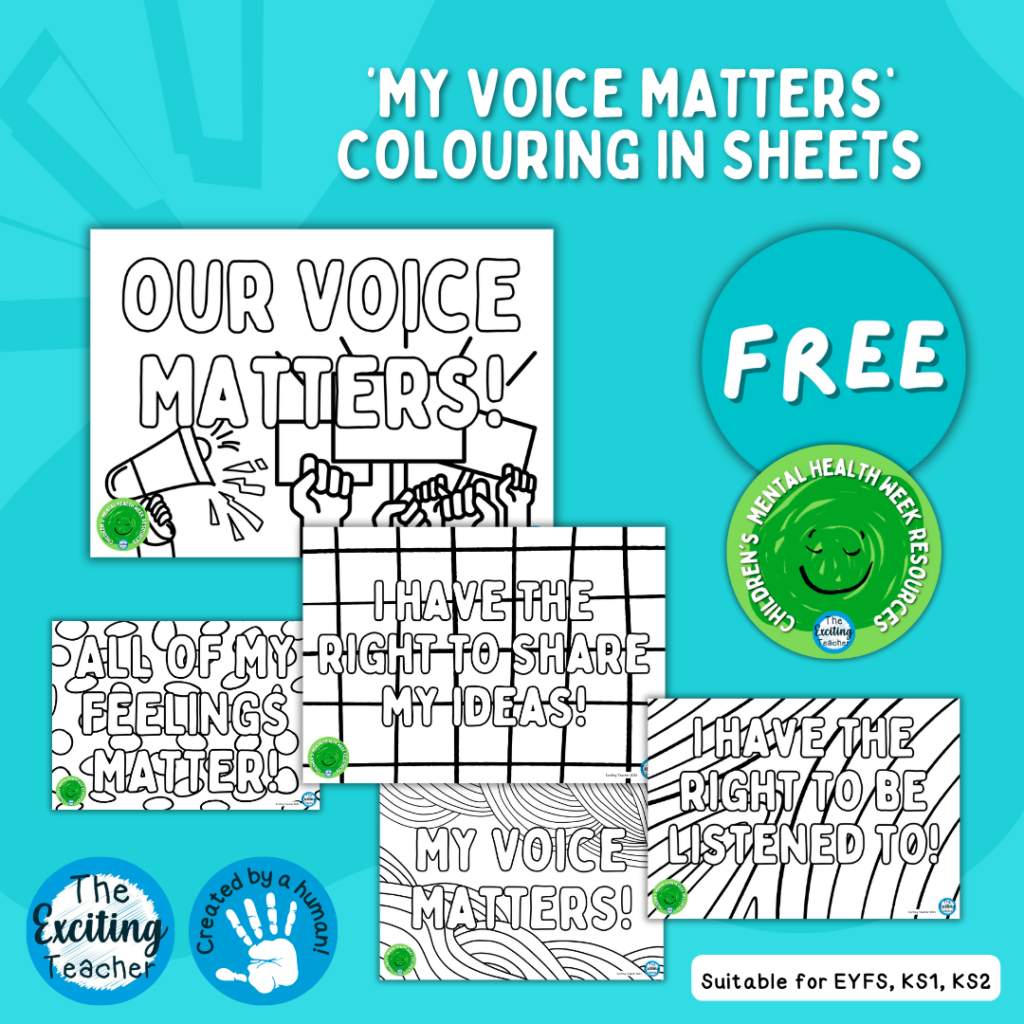 My Voice Matters Childrens Mental Health Week 2024 Resources for Children by Exciting Teacher
