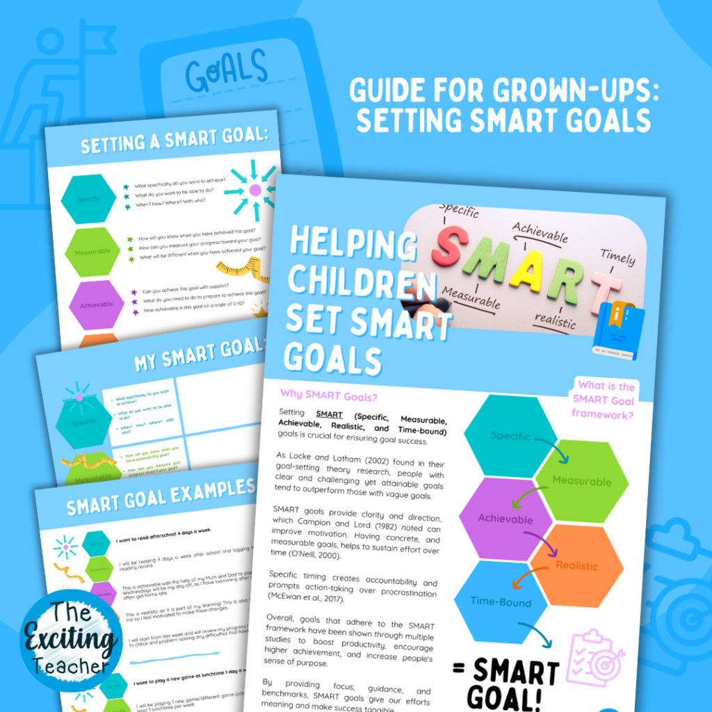 Helping Children Set SMART Goals Guide for Grown-Ups by Exciting Teacher