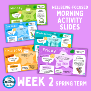 Week 2 Spring Term Emotional Literacy and Wellbeing Focused Morning Activity Slides for Primary Children by Exciting Teacher
