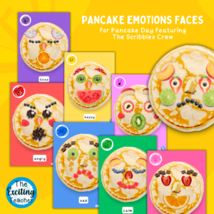 Pancake Emotions Faces for Pancake Day by Exciting Teacher featuring The Scribbles Crew