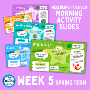 Week 5 Spring Term Emotional Literacy and Wellbeing Focused Morning Activity Slides for Primary Children by Exciting Teacher