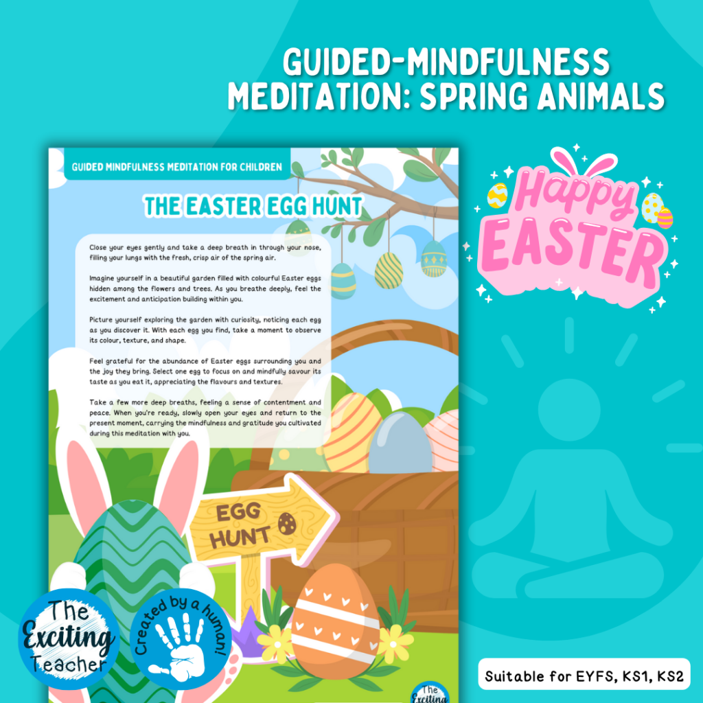 Guided Mindfulness Meditation for Children The Easter Egg Hunt Easter Themed by Exciting Teacher
