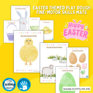 Easter Themed Watercolour Play Dough Mat Fine-Motor Skills by Exciting Teacher