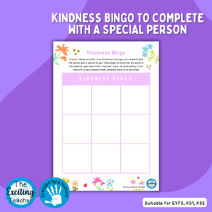 Kindness Bingo Inspired by Special People in our Lives Mother's Day Activity for Children by Exciting Teacher