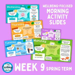 Week 9 Spring Term Emotional Literacy and Wellbeing Focused Morning Activity Slides for Primary Children by Exciting Teacher