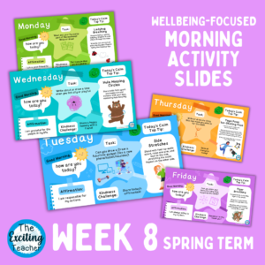 Week 8 Spring Term Emotional Literacy and Wellbeing Focused Morning Activity Slides for Primary Children by Exciting Teacher