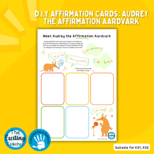 Meet Audrey the Affirmation Aardvark Create Your Own Pocket Affirmation Cards by Exciting Teacher