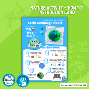 Earth Saltdough Model Nature Themed Activity Instruction Cards Celebrating Earth Day by Exciting Teacher 2024