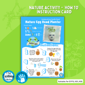 Egg Head Cress Planter Nature Themed Activity Instruction Cards Celebrating Earth Day by Exciting Teacher 2024