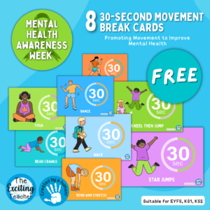 30 Second Movement Break Cards for the Classroom by Exciting Teacher 2024