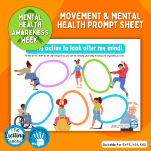 Being active to look after my mind! Worksheet Exploring Movement and Mental Health for Children by Exciting Teacher 2024