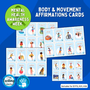 32 Body and Movement themed Affirmation Cards for Children about being Grateful by Exciting Teacher