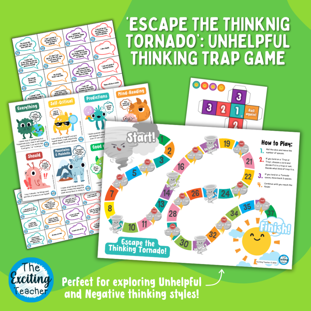 Escape the Thinking Tornado Unhelpful Thinking Trap Game by Exciting Teacher