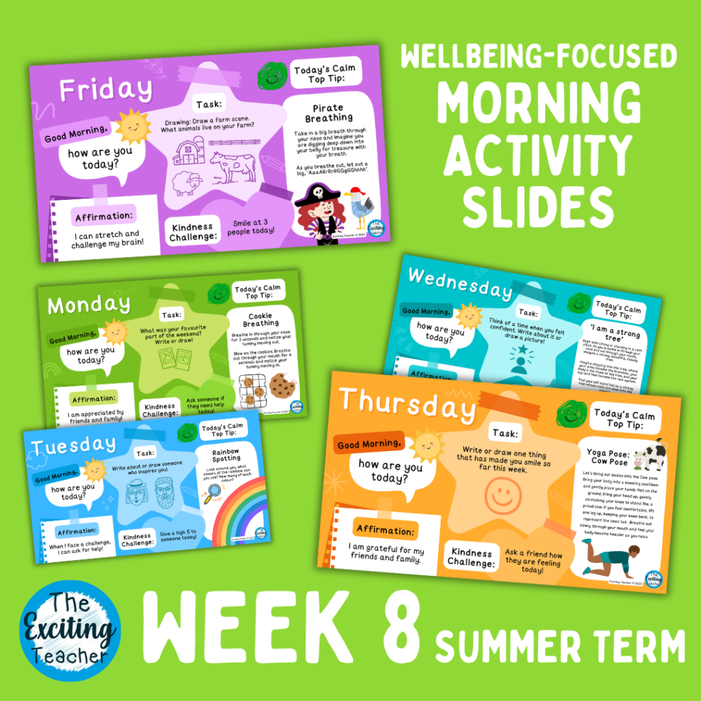 Summer Term Week 8 Emotional Literacy and Wellbeing Focused Morning Activity Slides for Primary Children by Exciting Teacher