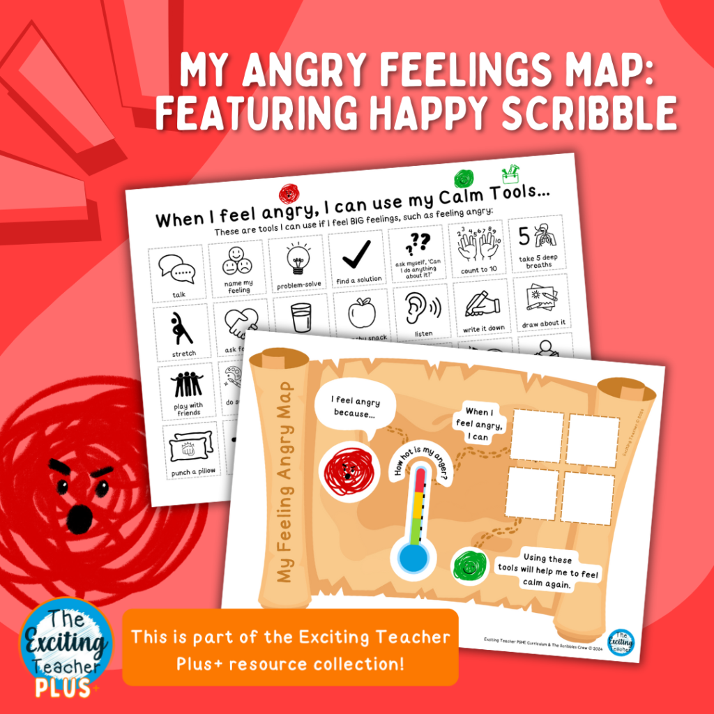 My Feeling Angry Map using Coping Strategies and Calm Tools by Exciting Teacher